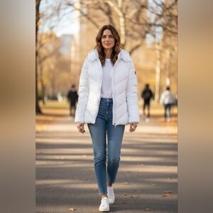 Faded Glory White Puffer Jacket Small Winter